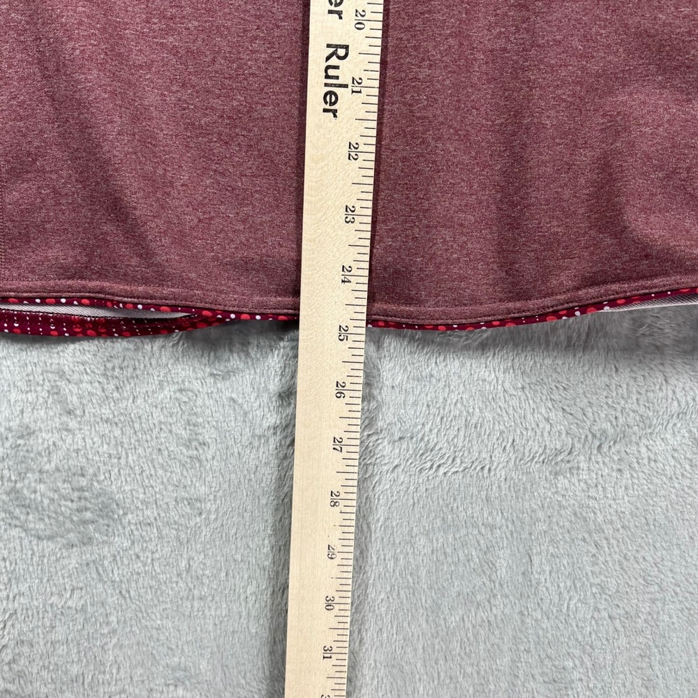 Patagonia Womens Speedwork XL 1/4 Zip Pullover Heathered Burgundy Dot Trim - Picture 6 of 13